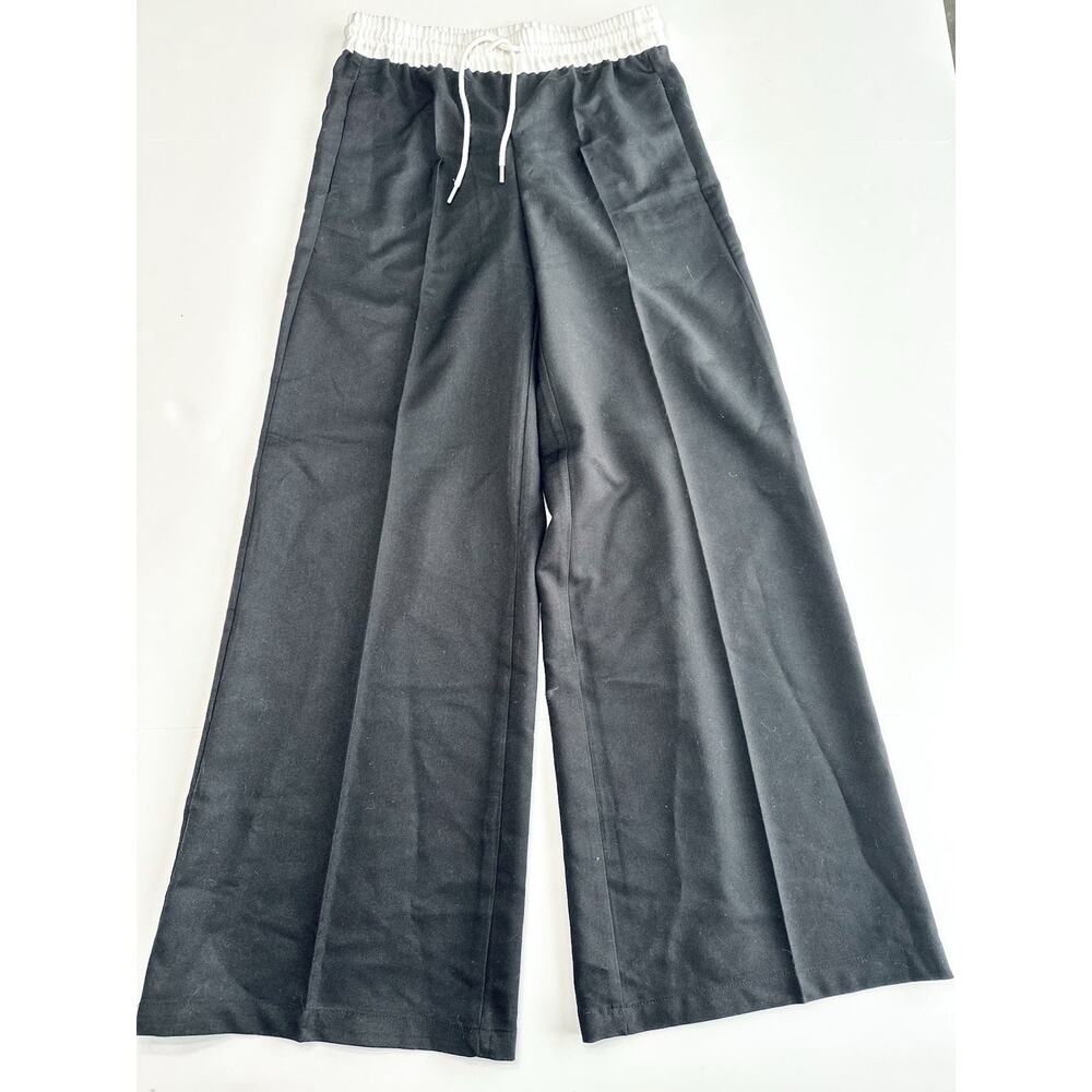 H&M Divided Black Wide Leg Pull On Womens Pants XS NEW NWT